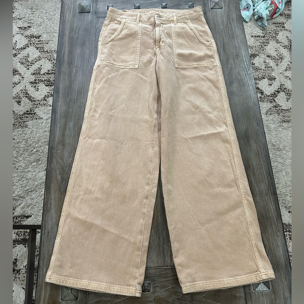 American Eagle Outfitters Tan Wide Leg Jeans - Picture 2 of 11
